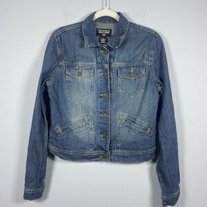 Vintage Polo Jeans Co. Ralph Lauren Women's Denim Trucker Flap Pocket Jacket‎ M